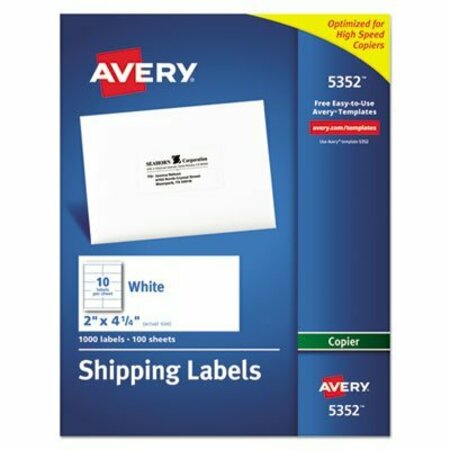 AVERY DENNISON LABEL, COPY, 2X4.25,1000/BX 5352